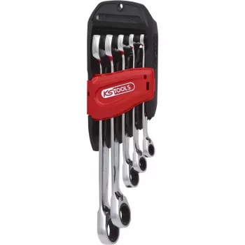 KS Tools GEARplus 503.4605 Juego de llaves combinadas de carraca reversibles, 5 uds., 8-19 mm
