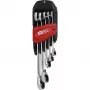 KS Tools DUO GEAR 503.5905 Juego de llaves combinadas, 5 uds., con función de carraca en el extremo abierto, reversibles