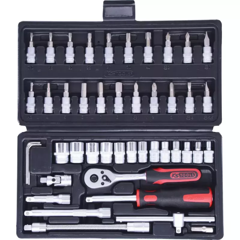KS Tools 911.0646 Juego de vasos de 1/4, 46 uds.