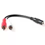 ACT 0,15 metros cable de conexión de audio 1x conector jack 3,5 mm a 1x conector hembra jack estéreo 3,5 mm – 2x conectores RCA