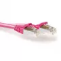 ACT Rosa 1 metro LSZH SFTP CAT6A cable de red con protección de pestañas con conectores macho RJ45