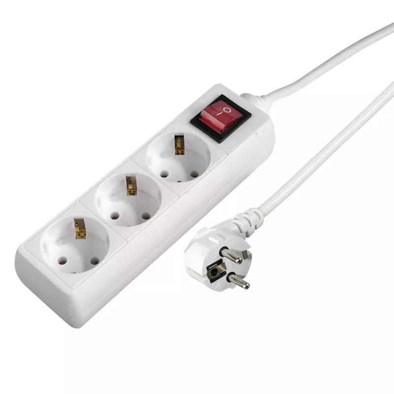 Hama 00137322 Regleta de 3 tomas con interruptor y protección infantil, 1,4 m, blanca