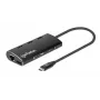 Manhattan Dock/Hub USB-C con lector de tarjetas, conexiones (x6): Ethernet, HDMI, USB-A (x3) y USB-C, con Power Delivery (100 W) al conector USB-C (nota: se requiere fuente de alimentación USB-C y cable USB-C adicionales), universal para todos los dispositivos, aluminio, corresponde a DKT30CSDHPD3