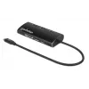 Manhattan Dock/Hub USB-C con lector de tarjetas, conexiones (x6): Ethernet, HDMI, USB-A (x3) y USB-C, con Power Delivery (100 W) al conector USB-C (nota: se requiere fuente de alimentación USB-C y cable USB-C adicionales), universal para todos los dispositivos, aluminio, corresponde a DKT30CSDHPD3