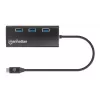 Manhattan Dock/Hub USB-C con lector de tarjetas, conexiones (x6): Ethernet, HDMI, USB-A (x3) y USB-C, con Power Delivery (100 W) al conector USB-C (nota: se requiere fuente de alimentación USB-C y cable USB-C adicionales), universal para todos los dispositivos, aluminio, corresponde a DKT30CSDHPD3