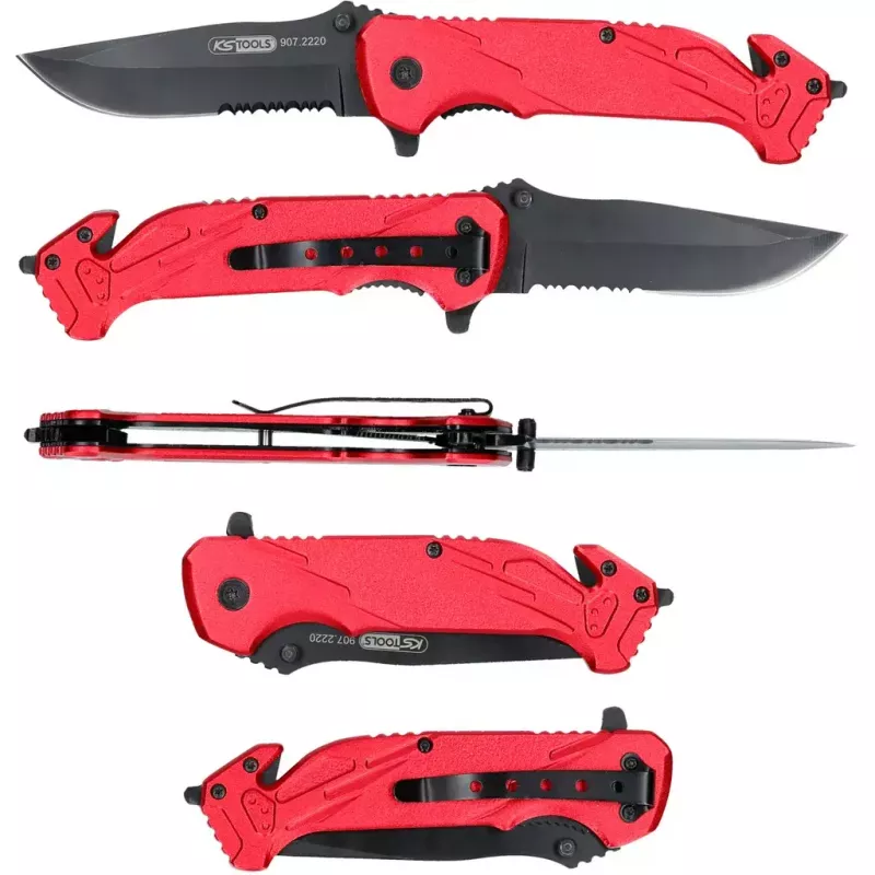 Navaja Camper/Scout KS Tools 907.2220 negro rojo
