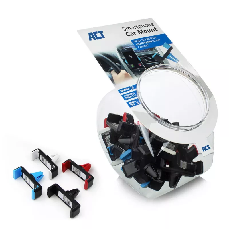 Soporte pasivo ACT soporte para smartphone para coche AC9000 rejilla de ventilación clip metálico