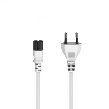 Cable de alimentación Hama 00223271 blanco 1,5 m conector hembra C7