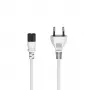 Cable de alimentación Hama 00223271 blanco 1,5 m conector hembra C7