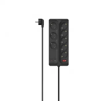 Hama 00223162 Regleta de enchufes múltiple 1,5 m 8 salidas AC interior negra