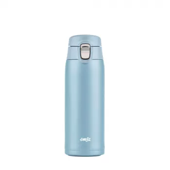 EMSA Light Mug 400 ml azul tapa de acero inoxidable polipropileno