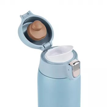EMSA Light Mug 400 ml azul tapa de acero inoxidable polipropileno