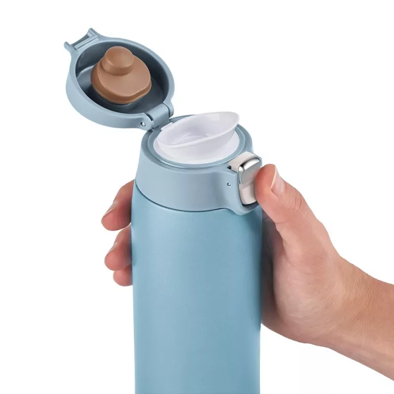 EMSA Light Mug 400 ml azul tapa de acero inoxidable polipropileno