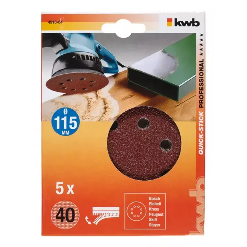 Disco de lijar KWB 491804 5 uds.