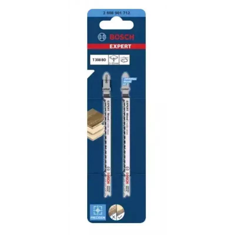 Bosch EXPERT 2608901712 hoja de sierra de calar para madera, corte sin astillas