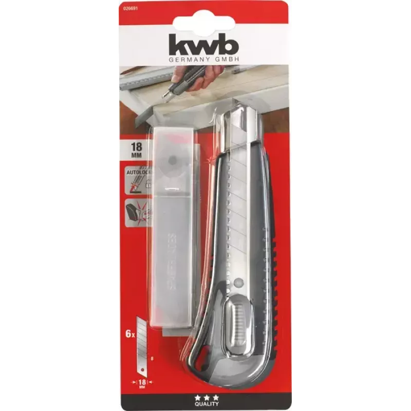 Cúter KWB 026691 cuchilla recambiable 1,8 cm de ancho de hoja