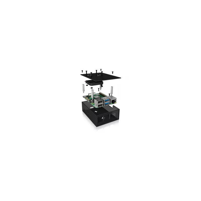ICY BOX IB-RP108 Carcasa Antracita, Negro