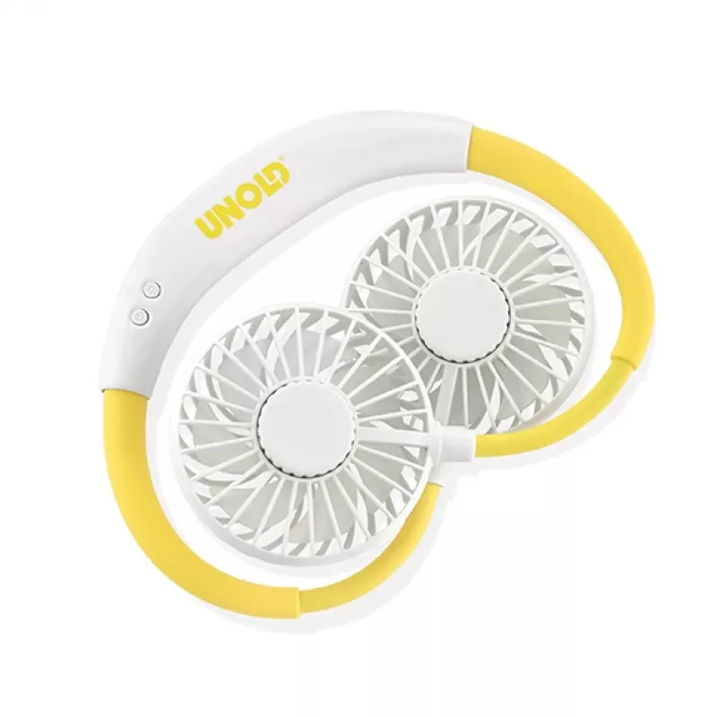 Unold Neck Fan Breezy White, blanco, amarillo, 2 ventiladores, 8 h, ventilador de cuello, blanco, 1 ud.