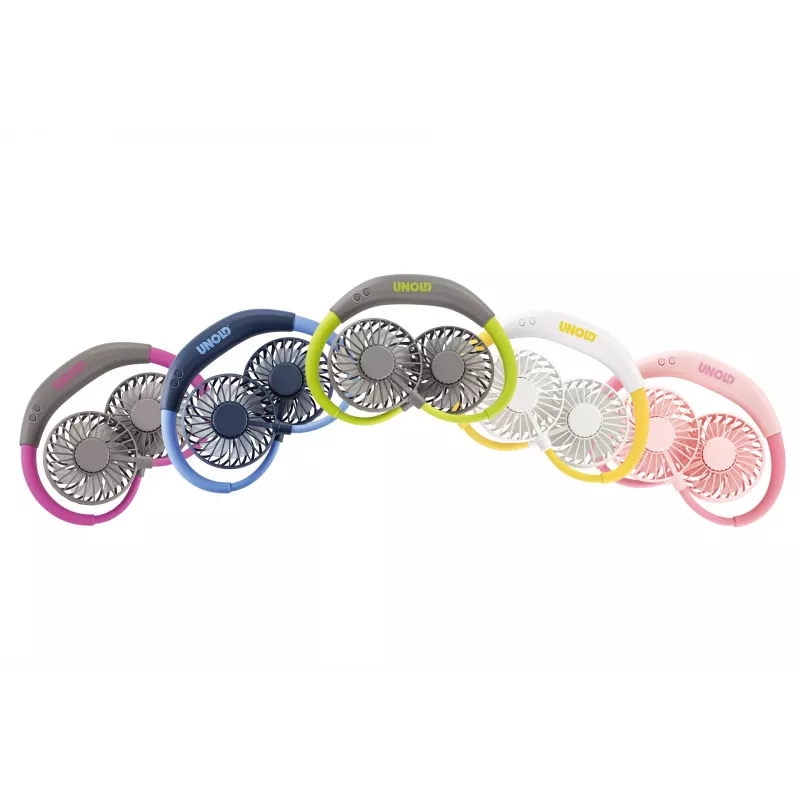 Unold Ventilador de cuello Breezy Anthracite, Antracita, Lila, 2 ventiladores, 8 h, ventilador de cuello, Blanco, 1 ud.