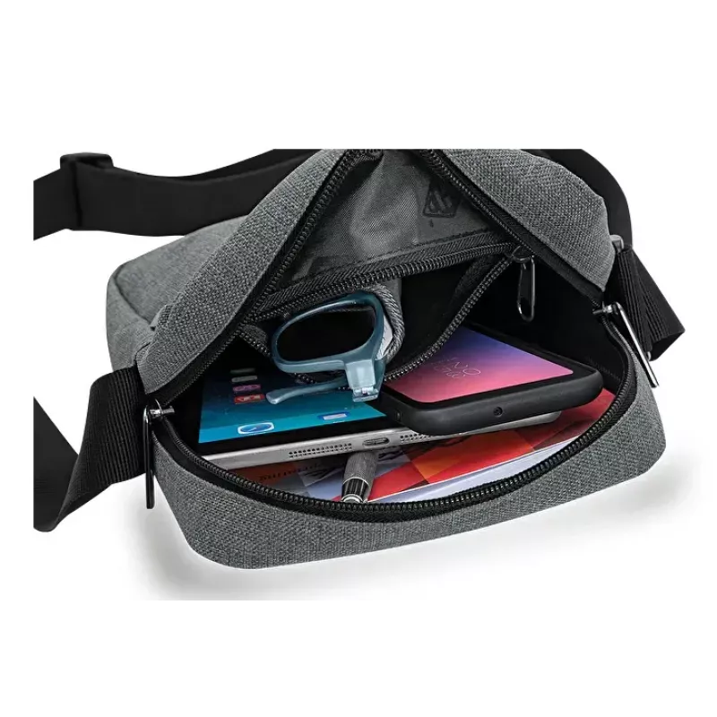 Bolso bandolera WEDO 59 350512 — Poliéster gris Unisex Bolso de hombro/mano, cremallera