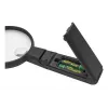 Lupa LED de mano WEDO 271 7565 — Aumento 5×, a pilas, Negro/Blanco