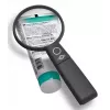 Lupa LED de mano WEDO 271 7565 — Aumento 5×, a pilas, Negro/Blanco