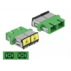 Acoplador de fibra óptica DeLOCK 86892 SC dúplex hembra a SC dúplex hembra, verde
