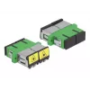 Acoplador de fibra óptica DeLOCK 86892 SC dúplex hembra a SC dúplex hembra, verde