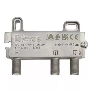Distribuidor de cable Televes 519502 acero inoxidable 5-2400 MHz