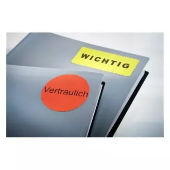 Avery Zweckform L6005-25 Etiquetas autoadhesivas, rojo fluorescente, A4, adhesivo permanente, 25 hojas