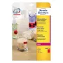 Avery Zweckform L6005-25 Etiquetas autoadhesivas, rojo fluorescente, A4, adhesivo permanente, 25 hojas