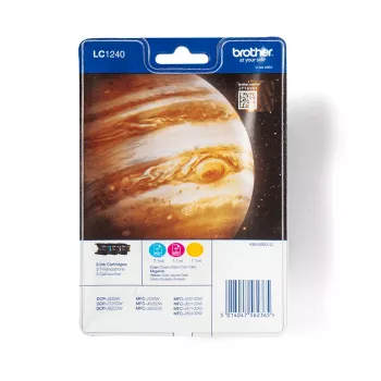 Brother LC1240RBWBPDR Cartucho de tinta 3 uds. original cian, magenta, amarillo