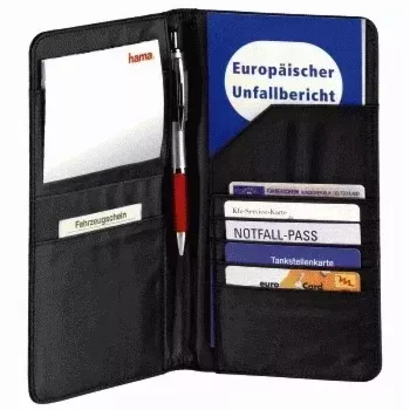 Hama 00083970 Monedero/Fundas para tarjetas/Portadocumentos de viaje Negro Poliéster