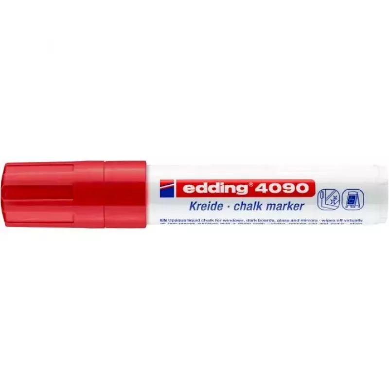 Rotulador de tiza Edding 4090 punta cincel rojo