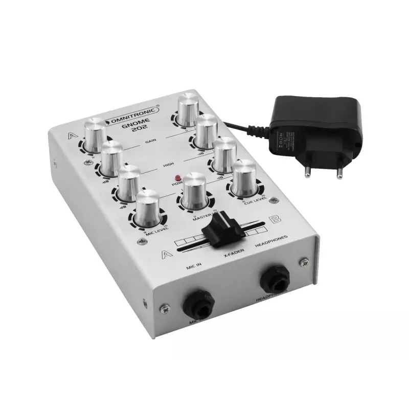 Mesa de mezclas de audio Omnitronic 10006881 2 canales 20 - 20000 Hz plata