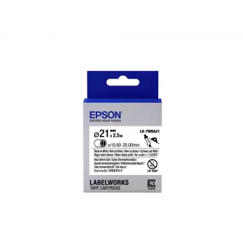 Cartucho de etiquetas Epson tubo termorretráctil (HST) LK-7WBA21 negro/blanco D21mm (2,5 m)
