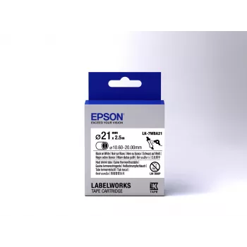 Cartucho de etiquetas Epson tubo termorretráctil (HST) LK-7WBA21 negro/blanco D21mm (2,5 m)