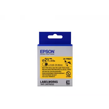 Cartucho de etiquetas Epson tubo termorretráctil (HST) LK-7YBA21 negro/amarillo D21mm (2,5 m)