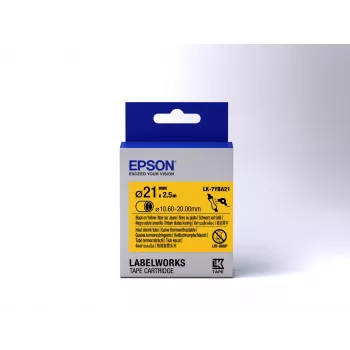 Cartucho de etiquetas Epson tubo termorretráctil (HST) LK-7YBA21 negro/amarillo D21mm (2,5 m)