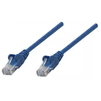 Cable de red patch Intellinet, Cat6A, 0,25 m, azul, cobre, S/FTP, LSOH/LSZH, PVC, RJ45, contactos dorados, sin lengüeta, con funda, garantía de por vida