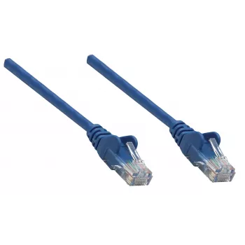 Cable de red patch Intellinet, Cat6A, 0,25 m, azul, cobre, S/FTP, LSOH/LSZH, PVC, RJ45, contactos dorados, sin lengüeta, con funda, garantía de por vida