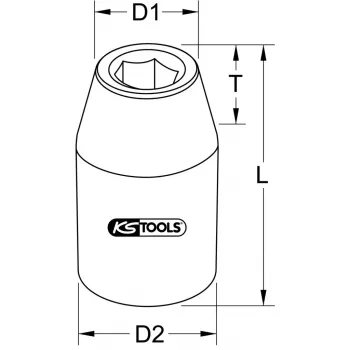 Vaso KS Tools 911.1253 accionamiento 1/2