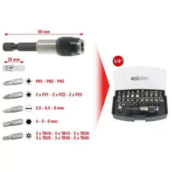 Juego de puntas de destornillador KS Tools 911.2060 32 uds.