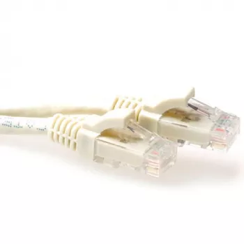 ACT marfil 0,5 m cable de red U/UTP CAT6 con protección de pestaña y conectores RJ45