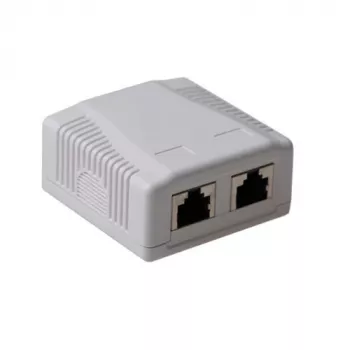 Toma de conexión de superficie blindada ACT FA7004, 2 puertos CAT6A