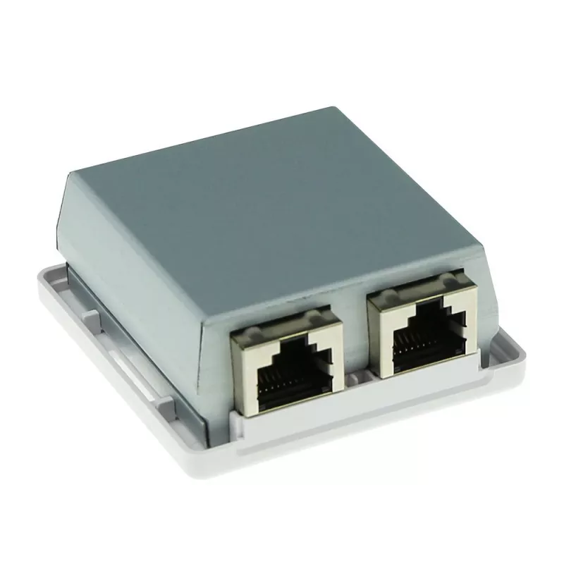 Toma de conexión de superficie blindada ACT FA7004, 2 puertos CAT6A