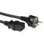 Cable de alimentación ACT CEE 7/7 conector macho (recto) - C19 negro 5 m
