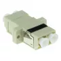 Adaptador de fibra óptica ACT LC dúplex multimodo OM1/OM2 con brida, LC/LC, marfil, multimodo, cerámica, OM1, 1 ud.