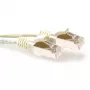 Cable de conexión ACT marfil 20 metros LSZH SFTP CAT6A, sin enganches con conectores RJ45
