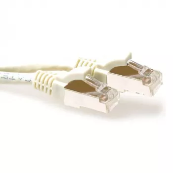 Cable de conexión ACT marfil 25 metros LSZH SFTP CAT6A snagless con conectores RJ45